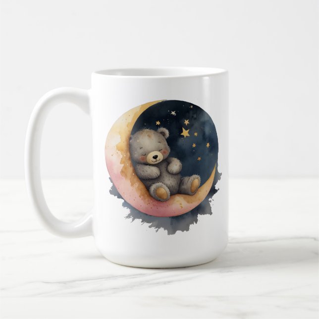 Caneca De Café Urso Sonolento na Lua (Esquerda)
