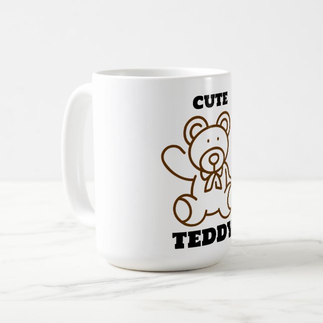 Caneca De Café Urso Teddy Fofo de Verão (Frente Esquerda)