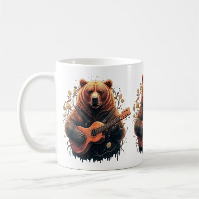 Caneca De Café urso tocando violão (Esquerda)