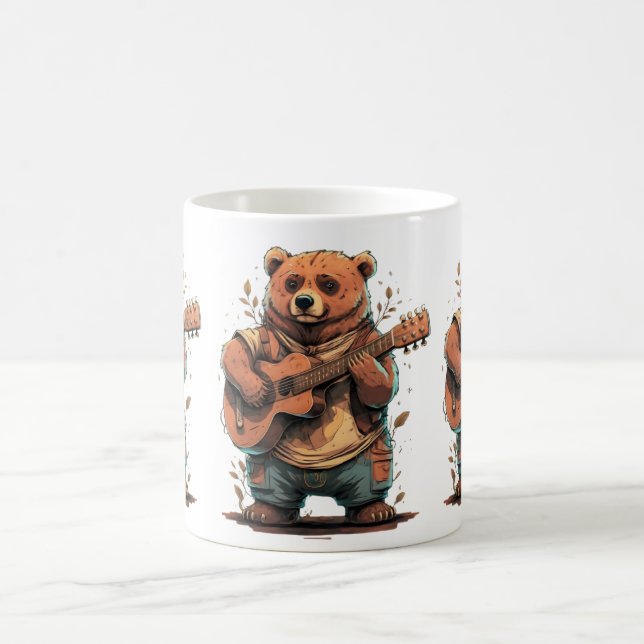 Caneca De Café urso tocando violão (Centro)