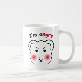 Caneca De Café Urso Zangado Encantado Enfrentado - Animal Mínimo 