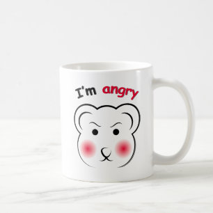 Caneca De Café Urso Zangado Encantado Enfrentado - Animal Mínimo