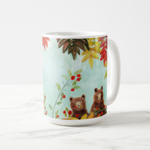 Caneca De Café Ursos Comendo Berries Rowan Vermelho