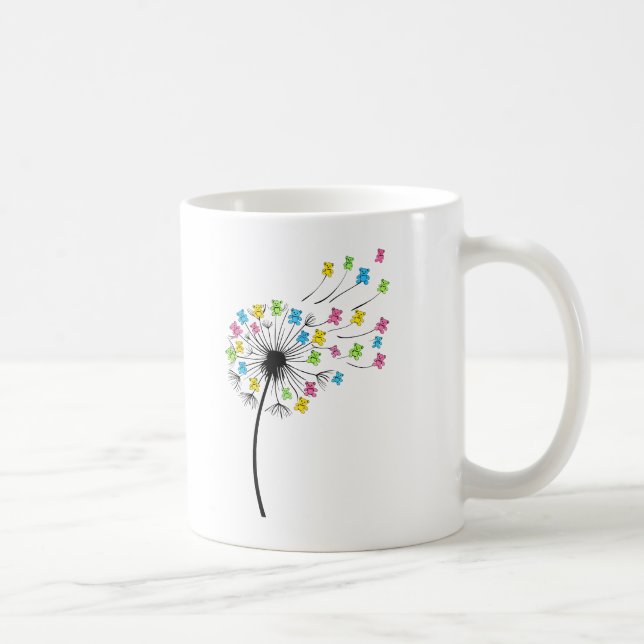 Caneca De Café Ursos fofos voadores fluxo de dente-de-leão (Direita)