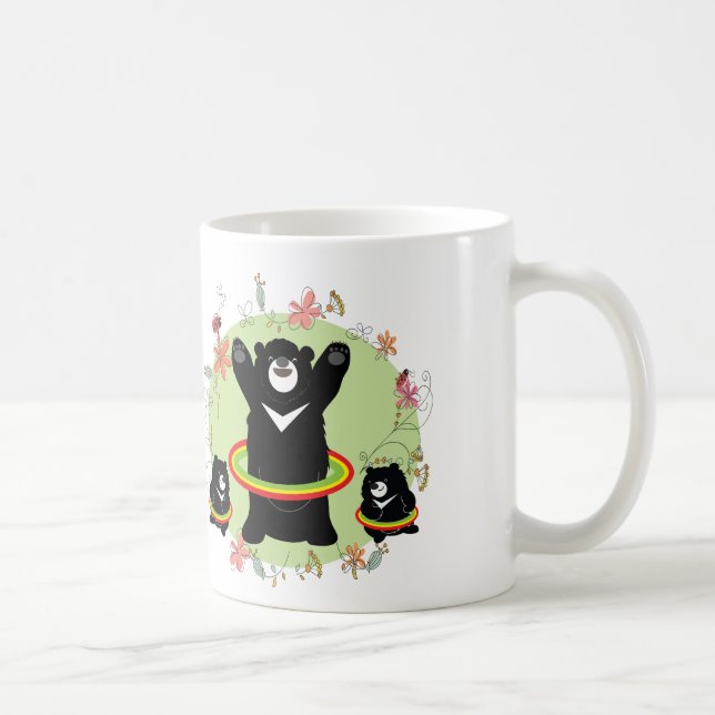 Caneca De Café Ursos Hula Hoop-Black (Direita)