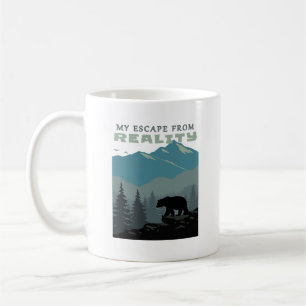 Caneca De Café Ursos Montanhas Selvagens Fugem Do Caminho Da Real