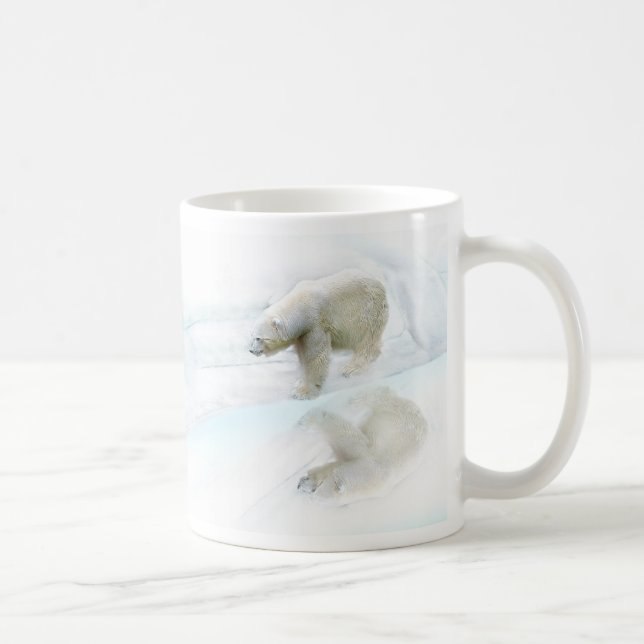 Caneca De Café Ursos polares caminham pela liberdade (Direita)