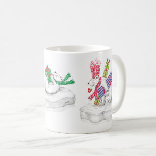 Caneca De Café Ursos Polares de Cartoon Bonitos com Presentes de
