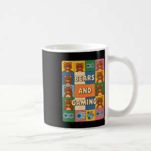 Caneca De Café Ursos Retro E Jogos Fofos Amante De Ursos Video Ga