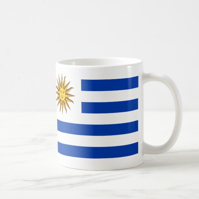 Caneca De Café "Uruguai Flag Mug - Bright National Orgulho Cerâmi (Direita)