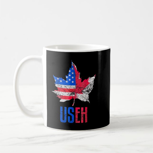 Caneca De Café Us-Eh Folha Canadense Flag Canada Usa Patri (Esquerda)