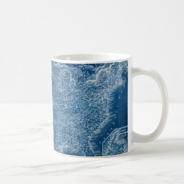 Caneca De Café US Map Blueprint (Direita)
