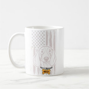 Caneca De Café US Patriot Dachshund EUA Flag Dog