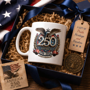 Caneca De Café USA 250º Aniversário Águia Emblema 1776-2026 ano