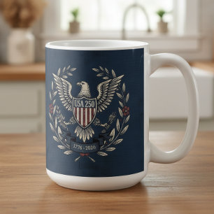 Caneca De Café USA 250 Águia Patriótica Motivo Herança Marinha ID