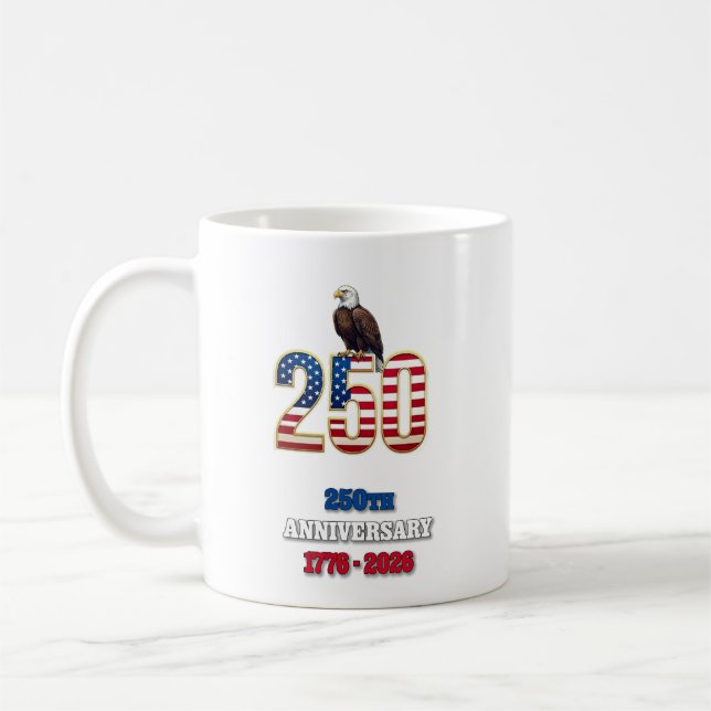 Caneca De Café USA 250th Anniversary 1776-2026 Semiquincentennial (Esquerda)