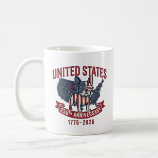Caneca De Café USA 250th Anniversary  Patriotic Dog American Flag
