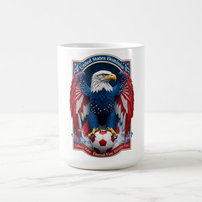 Caneca De Café USA Bald Eagle Emblem American Flag Soccer Gift (Centro)
