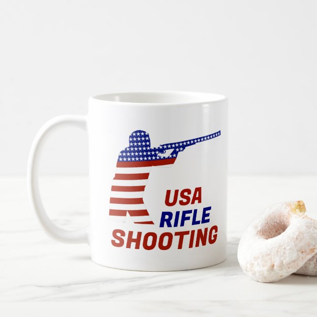 Caneca De Café USA Patriotic Rifle Shooting (Com Donut)