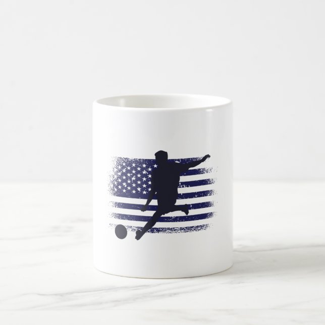 Caneca De Café USA Soccer Fan Jersey Mostra Bandeira Americana (Centro)