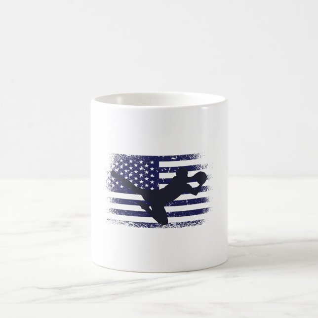 Caneca De Café USA Soccer Fan Jersey Mostra Bandeira Americana (Centro)