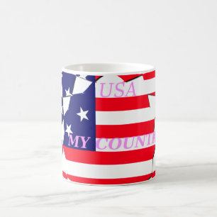 Caneca De Café USA Star Spangled Love My Country of Love