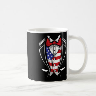Caneca De Café Usa Suit Tuxedo Patriótico 4 De Julho Bandeira Amé