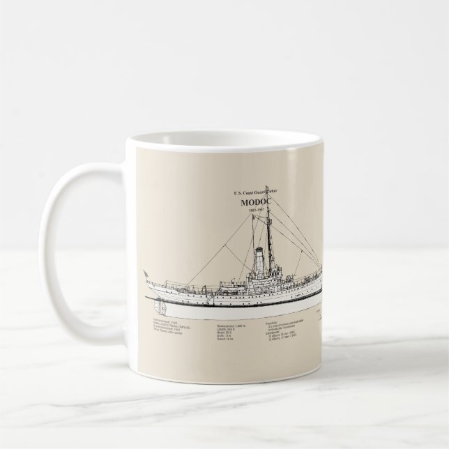 Caneca De Café USCG Cutter Modoc wpg-46 - SBD (Esquerda)
