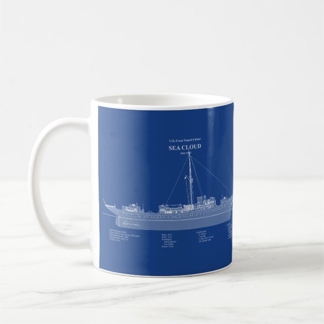 Caneca De Café USCG Cutter Sea Cloud wpg-284 - ABD (Esquerda)