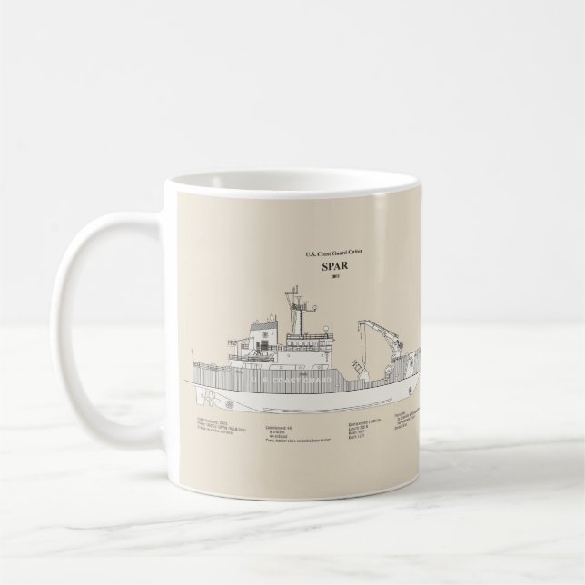 Caneca De Café USCG Cutter Spar wlb- 206 - SBD (Esquerda)
