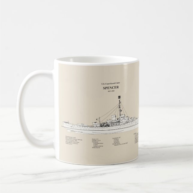 Caneca De Café USCG Cutter Spencer wpg-36 - SBD (Esquerda)