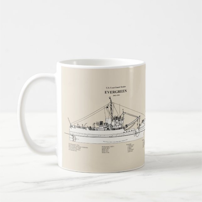 Caneca De Café USCGT Evergreen wlb-295 - SBD (Esquerda)