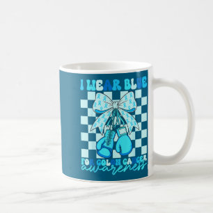 Caneca De Café Use azul para boxe coquete para conscientização do