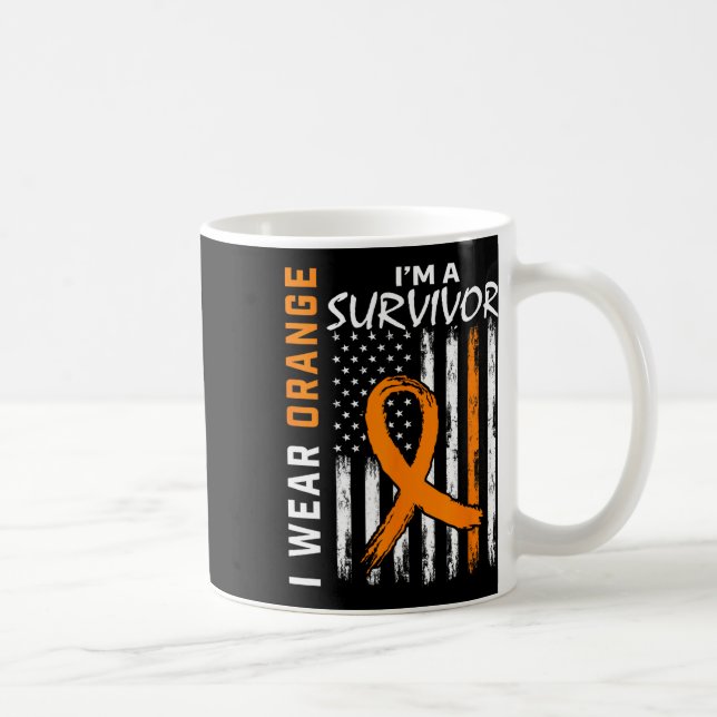 Caneca De Café Use Laranja Eu Sou Um Sobrevivente Conscientização (Direita)