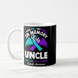 Caneca De Café Use Verde Teal E Roxo Em Memória Do Tio Design
