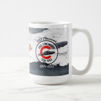 Caneca De Café USS Cincinnati (SSN-693) Mug W/Fundo