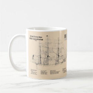 Caneca De Café USS Constitution - Planos de Projeto do Navio SD