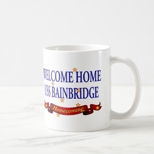Caneca De Café USS Home bem-vindo Bainbridge (Direita)
