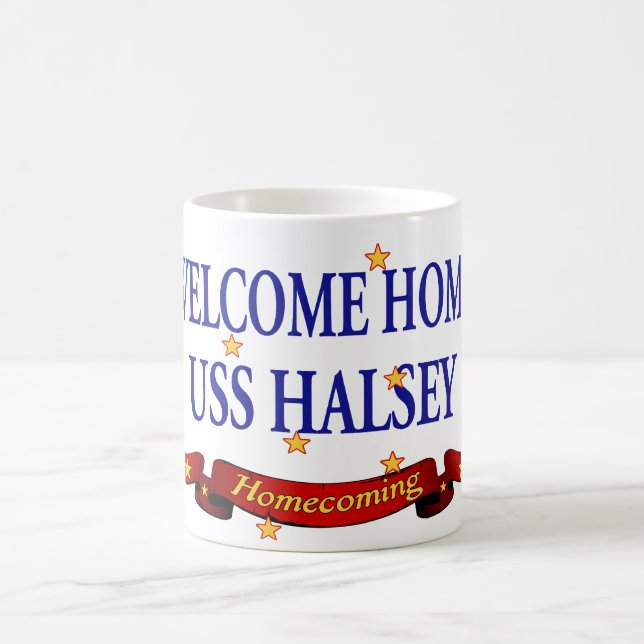 Caneca De Café USS Home bem-vindo Halsey (Centro)