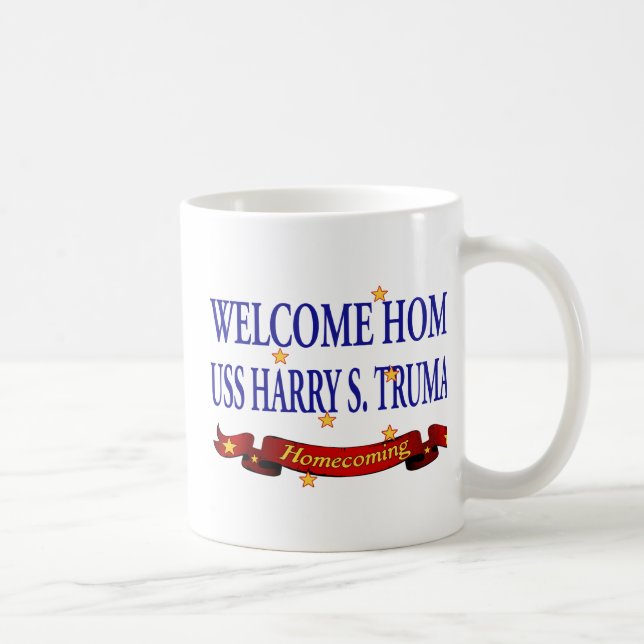 Caneca De Café USS Home bem-vindo Harry S. Truman (Direita)