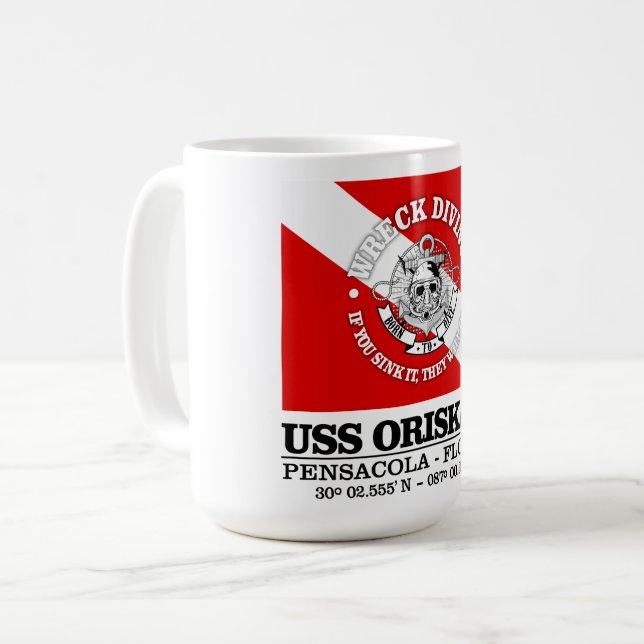 Caneca De Café USS Oriskany (melhores destroços) (Frente Esquerda)