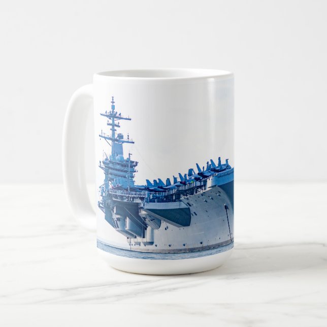 Caneca De Café USS Theodore Roosevelt (Frente Esquerda)