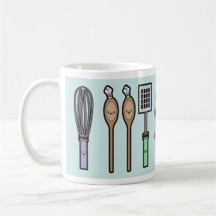 Caneca De Café Utensílios da cozinha de Kawaii