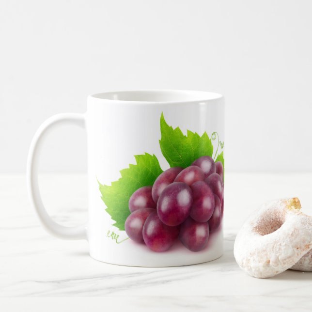 Caneca De Café Uvas vermelhas (Com Donut)