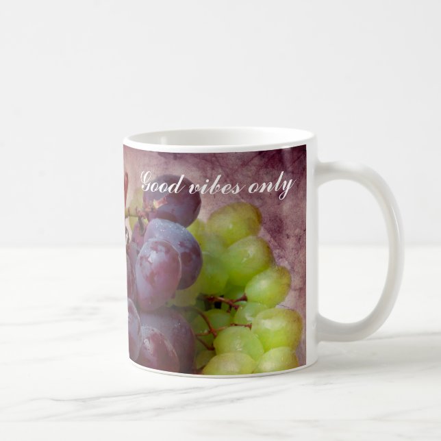 Caneca De Café Uvas Vermelhas E Verdes (Direita)