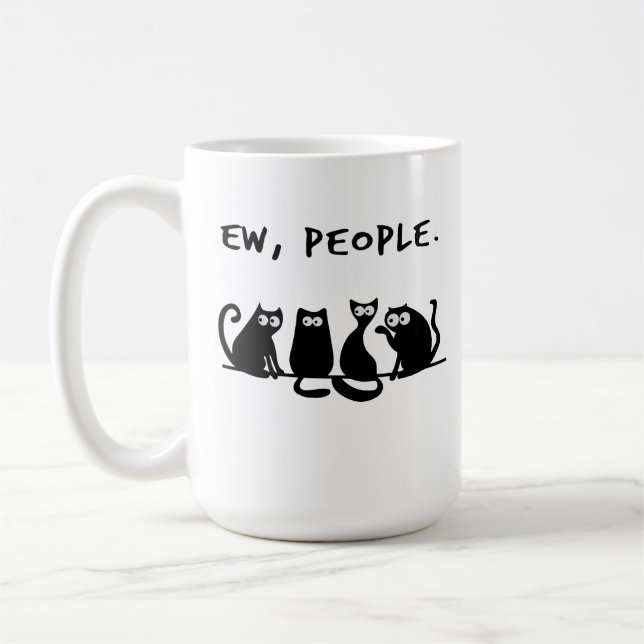 Caneca De Café Uw Pessoas Engraçadas Gatos Pretos (Esquerda)
