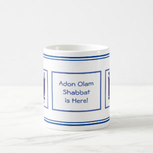 CANECA DE CAFÉ V.4 ADON OLAM, SHABBAT ESTÁ AQUI! MARINHO & BRANCO