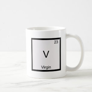 Caneca De Café V - Camiseta do Símbolo do Elemento Químico Virgem