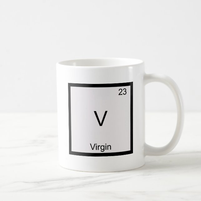 Caneca De Café V - Camiseta do Símbolo do Elemento Químico Virgem (Direita)
