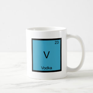 Caneca De Café V - Camiseta Símbolo do Elemento Químico Vodka Eng